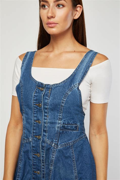 pinafore denim dress.